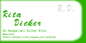 rita dicker business card